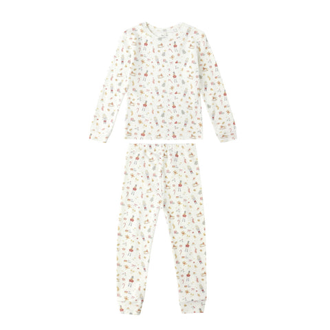 organic long sleeve pajama set | festive