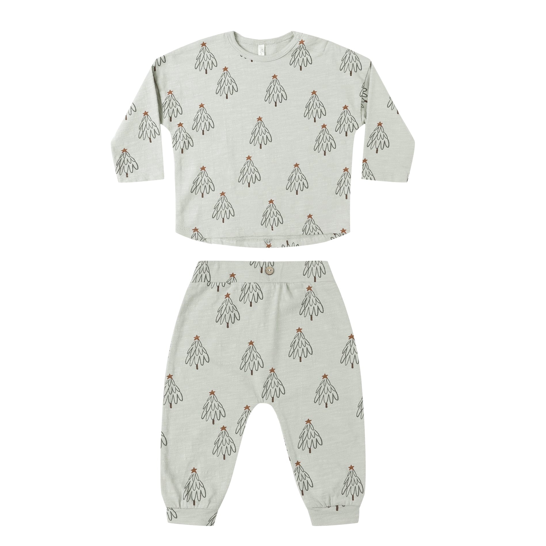 long sleeve tee + pant set | trees