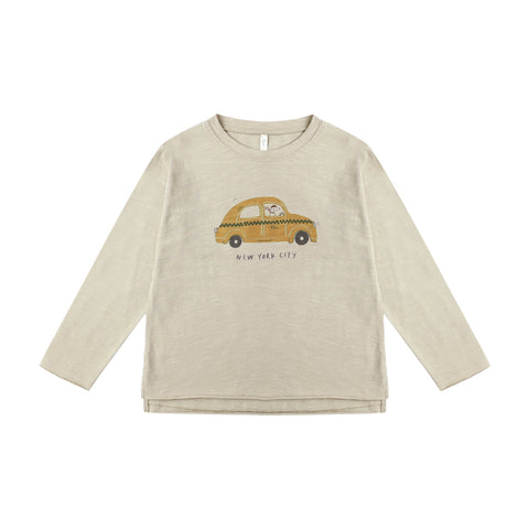 raw edge long sleeve tee | taxi