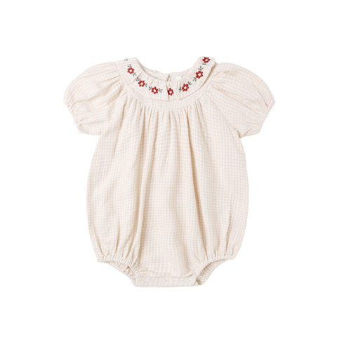 lula romper | petal gingham