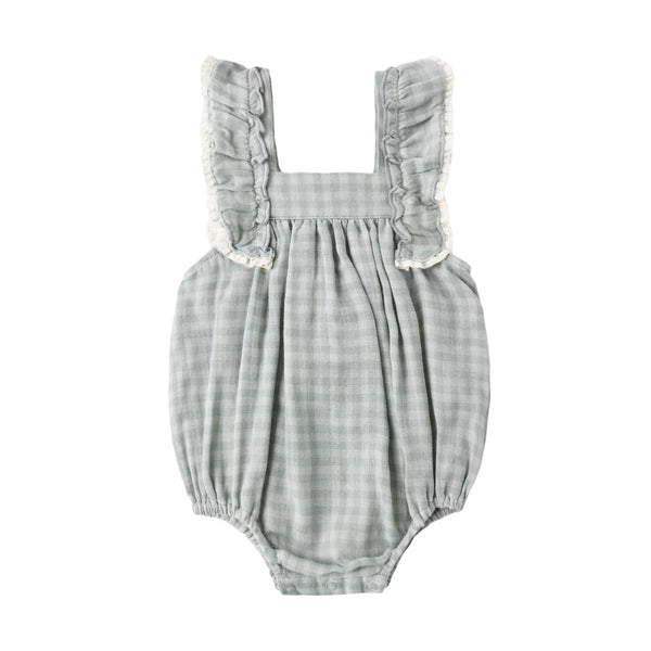 maya romper | green gingham