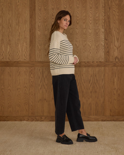 women's jacques sweater | black stripe