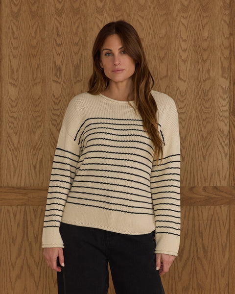 women's jacques sweater | black stripe