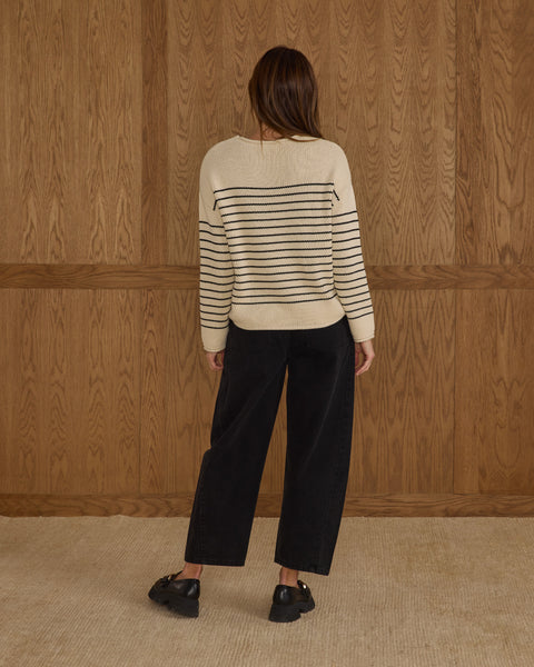 women's jacques sweater | black stripe