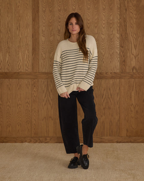 women's jacques sweater | black stripe