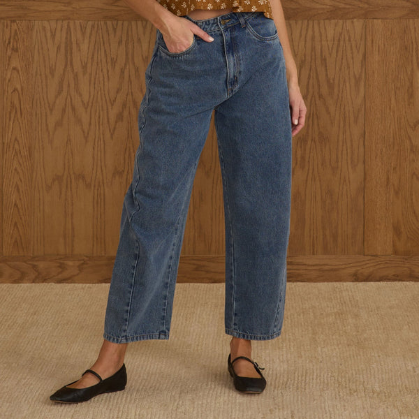 women's barrel pant | indigo denim