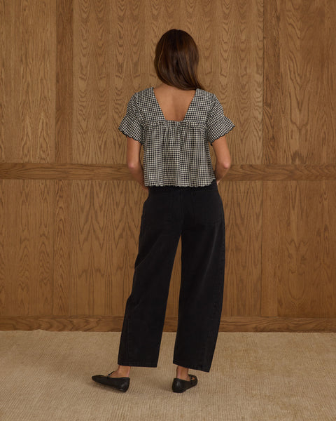 women's barrel denim | washed black