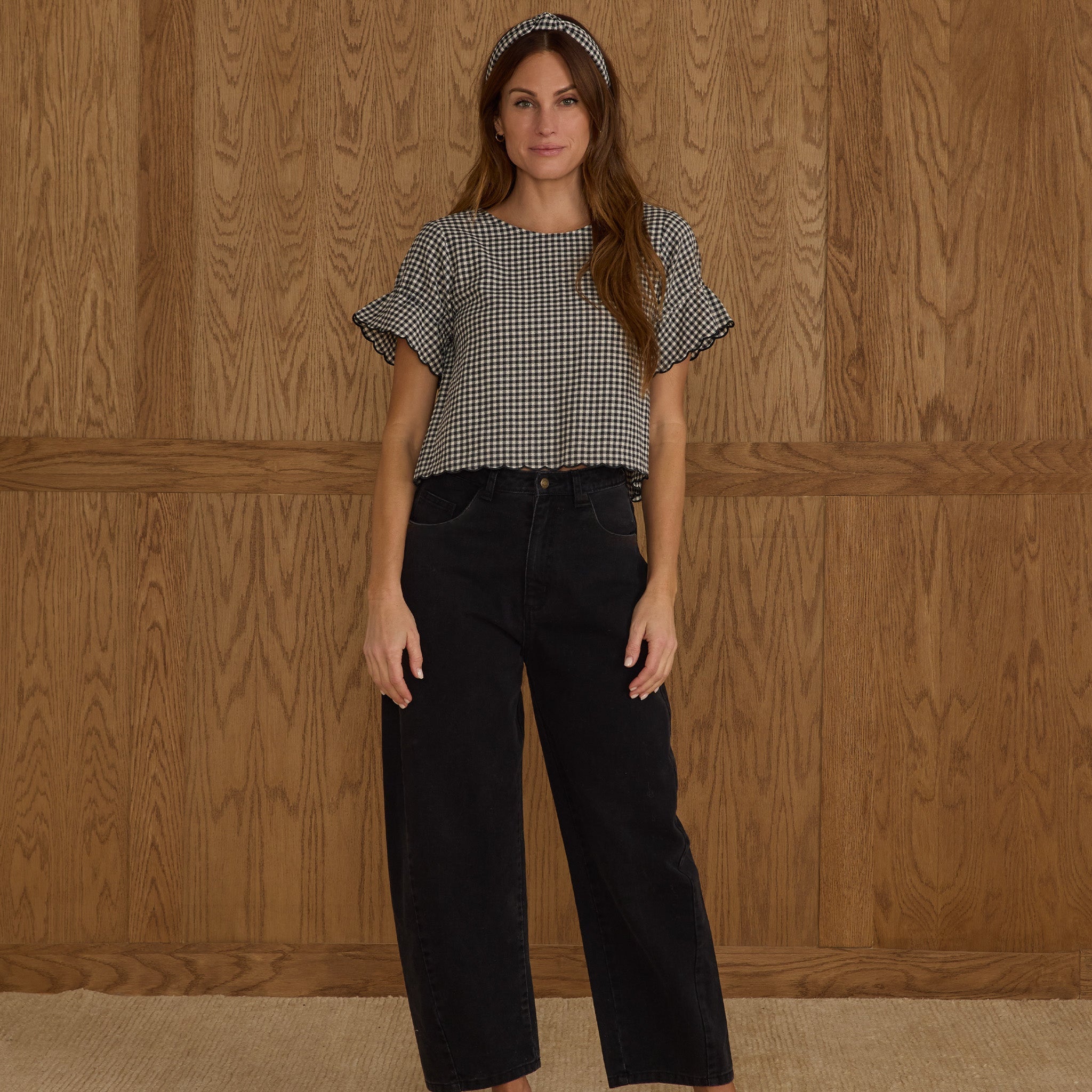 women's barrel denim | washed black