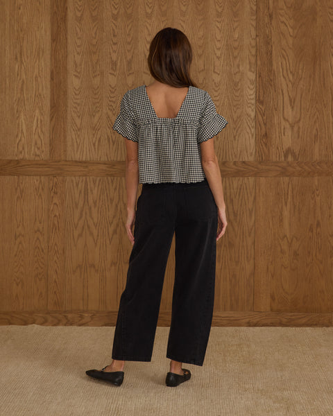 women's barrel denim | washed black