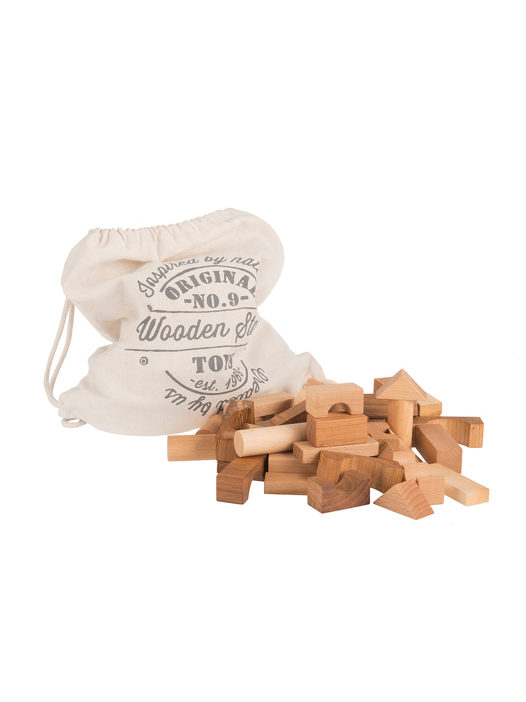 wooden blocks in sack | natural - 100 pieces