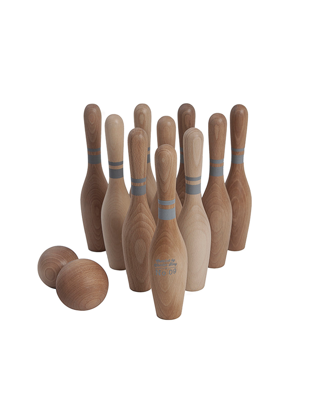 wooden bowling set | natural - 10 pieces