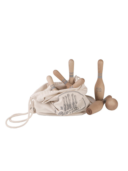 wooden bowling set | natural - 10 pieces