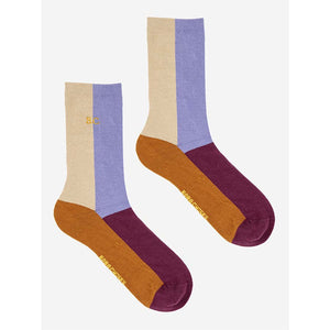 adult long socks | color block