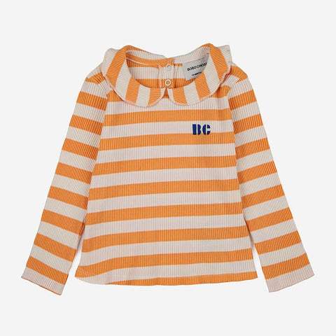 baby blouse | yellow stripes ribbed