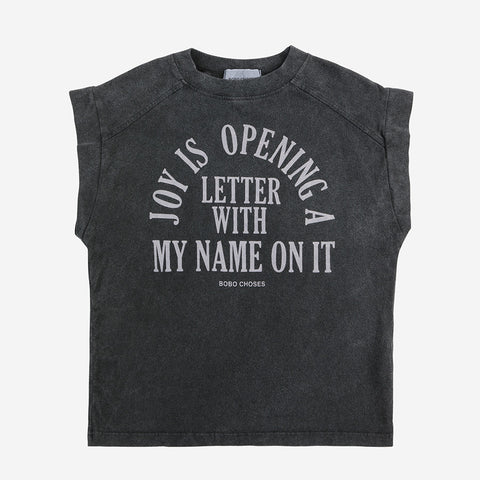 sleeveless t-shirt | joy is