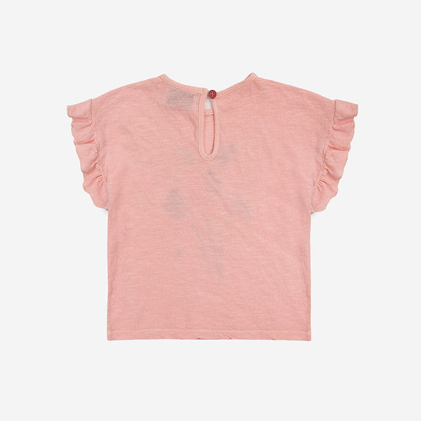 baby ruffle t-shirt | fireworks - pink