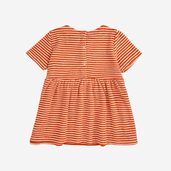 baby terry dress | orange stripes