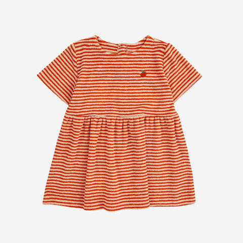 baby terry dress | orange stripes