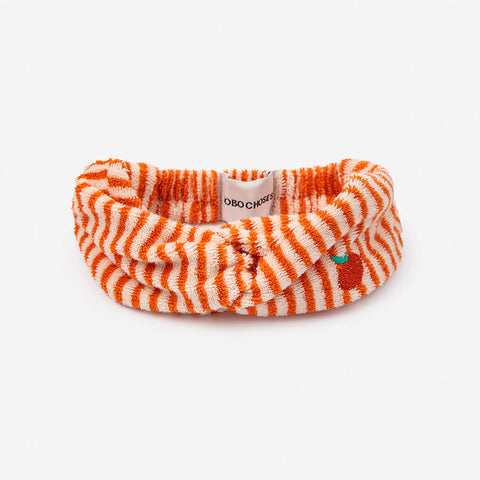 baby terry headband | orange stripes