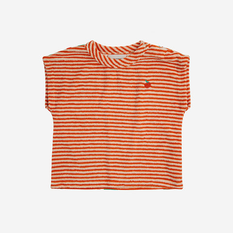 baby terry t-shirt | orange stripes