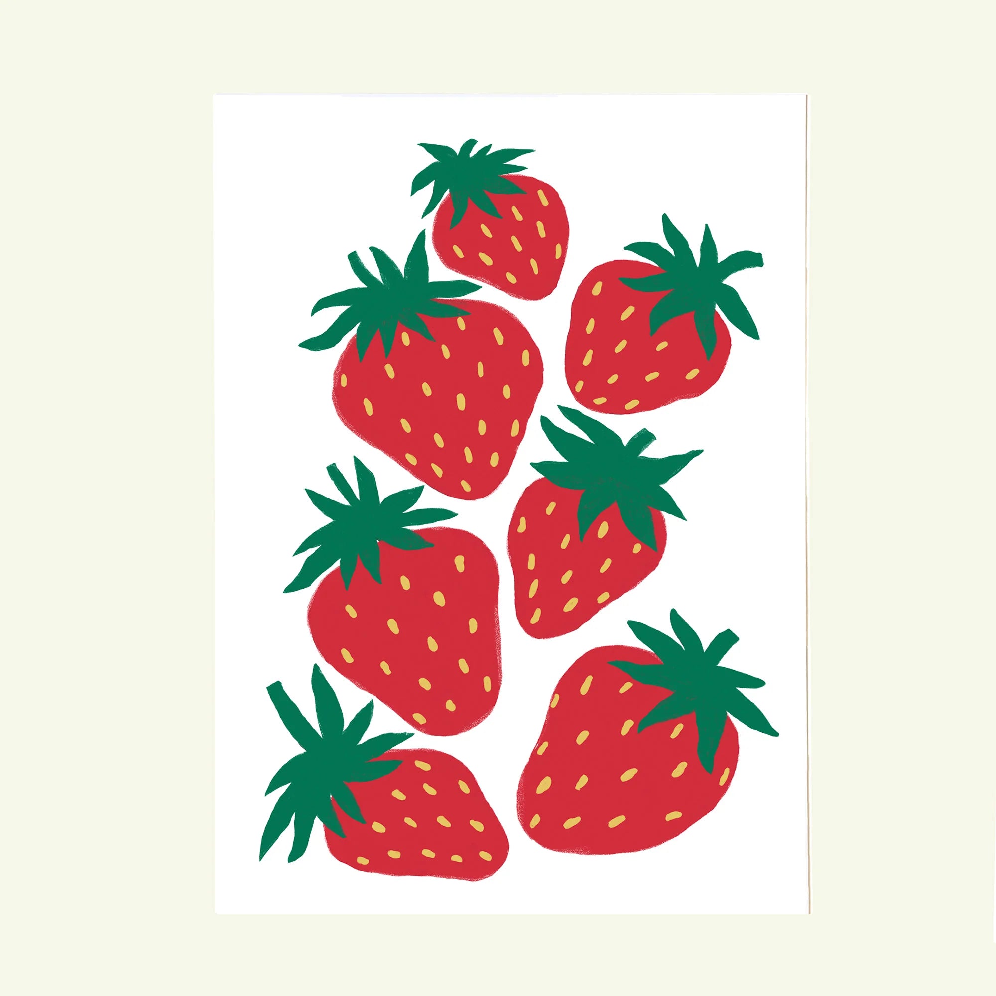mini strawberry art print / postcard