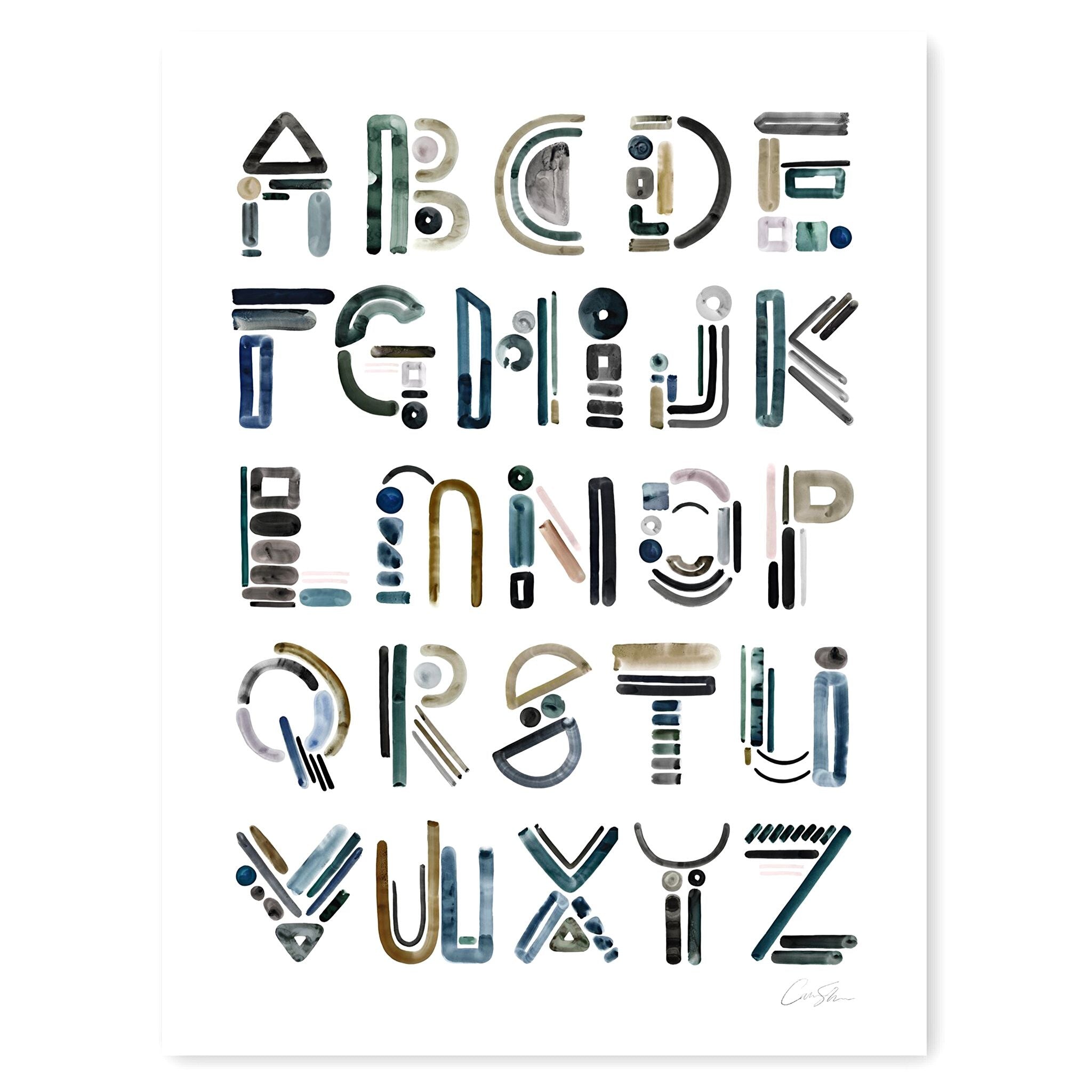 neutral collection | full alphabet print