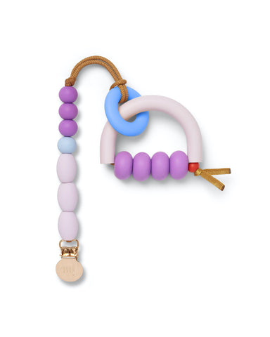 Plum Arch Ring Teether + Clip Set