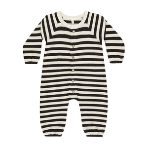 waffle long sleeve jumpsuit | black stripe