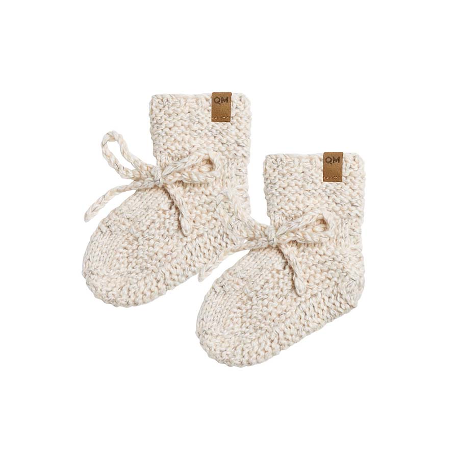 knit booties | natural speckled