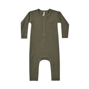 ribbed baby jumpsuit | forest