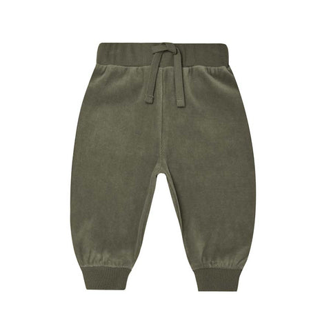 velour relaxed sweatpant | forest