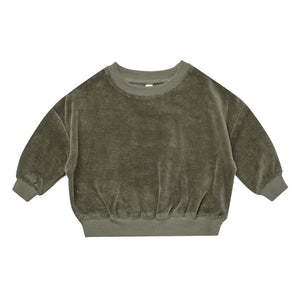 velour relaxed sweatshirt | forest