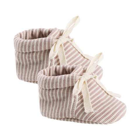 baby booties | mauve stripe