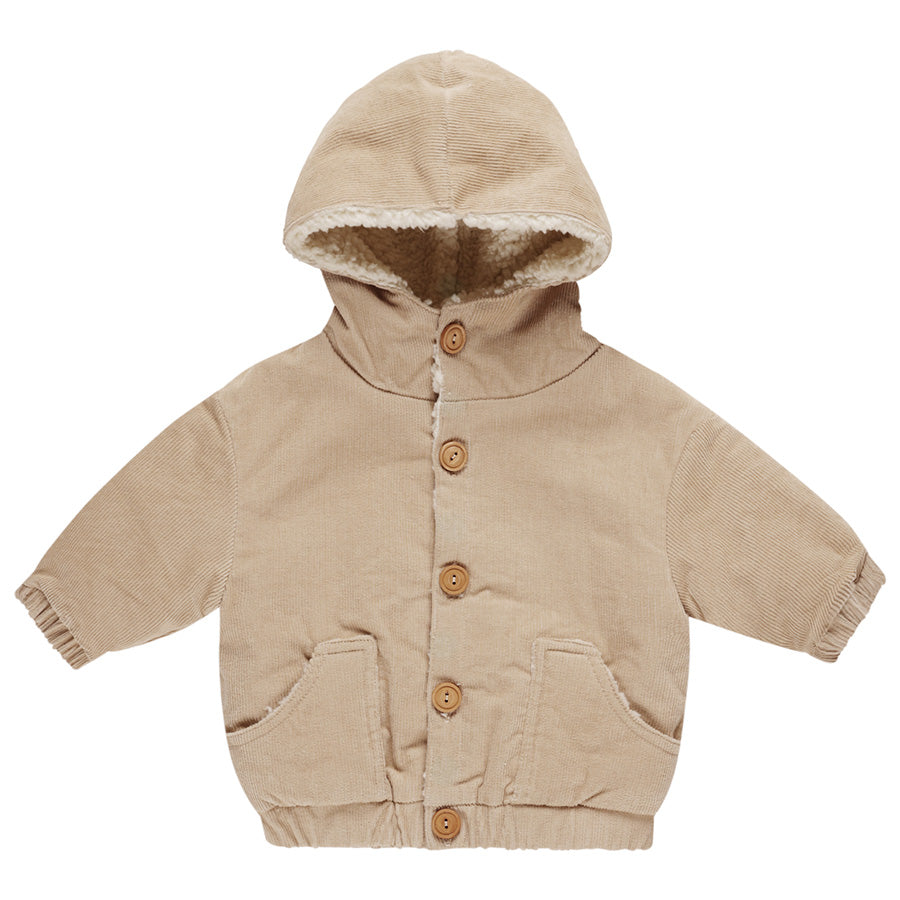 corduroy hooded jacket | latte