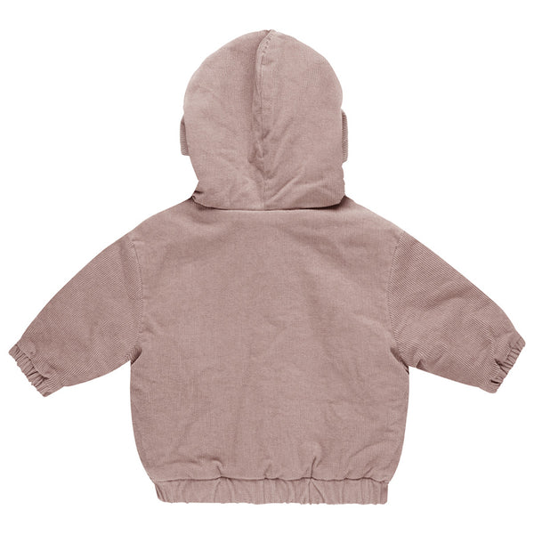 corduroy hooded jacket | mauve