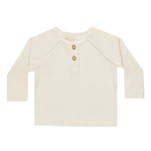 henley knit top | natural