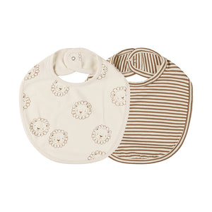 jersey snap bib | 2 pack - lions + cinnamon stripe