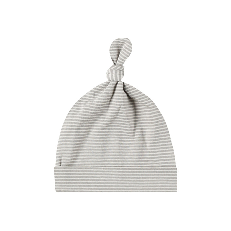 knotted baby hat | blue micro stripe