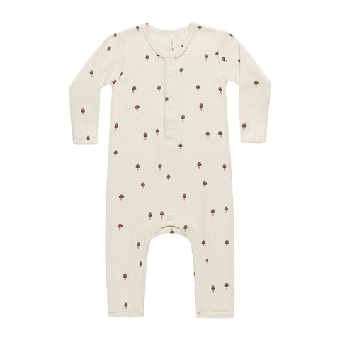 ribbed baby jumpsuit | mushrooms