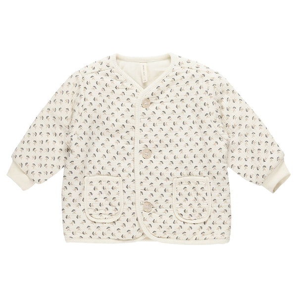 quilted v-neck button jacket | french flora