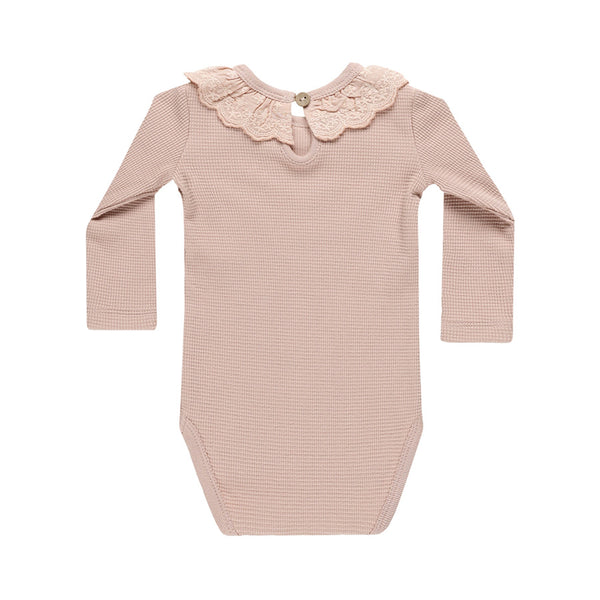 ruffle collar bodysuit | blush