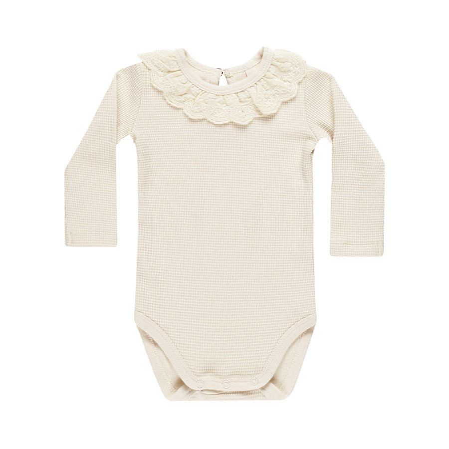 ruffle collar bodysuit | natural