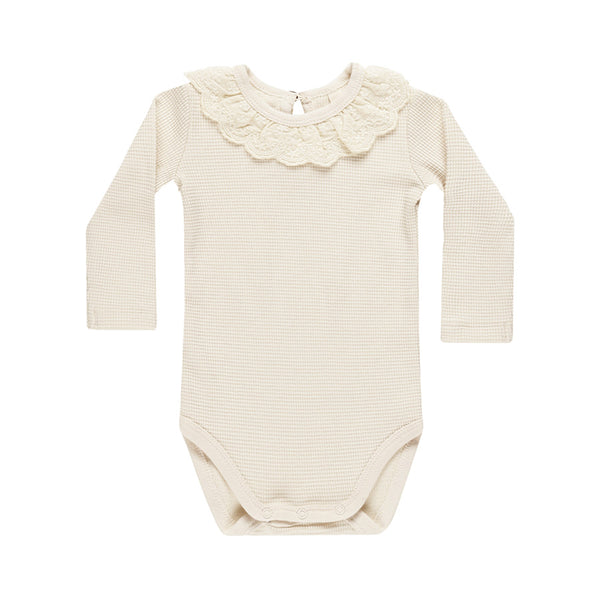 ruffle collar bodysuit | natural