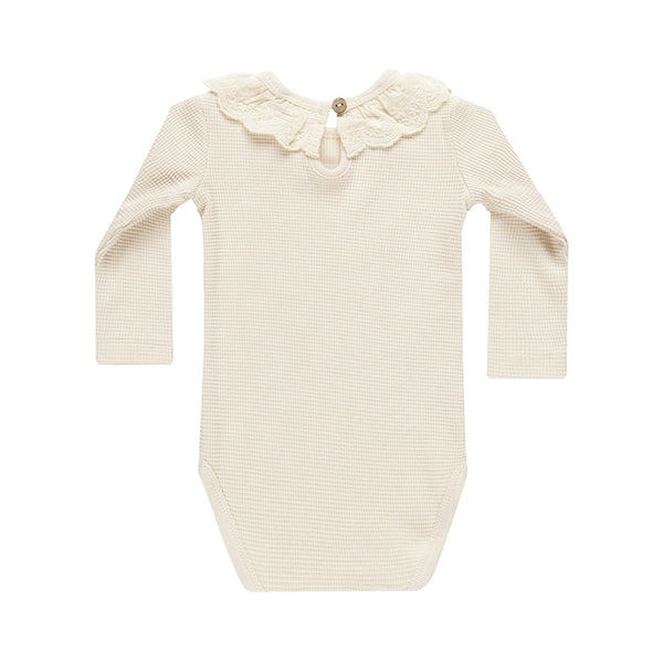 ruffle collar bodysuit | natural