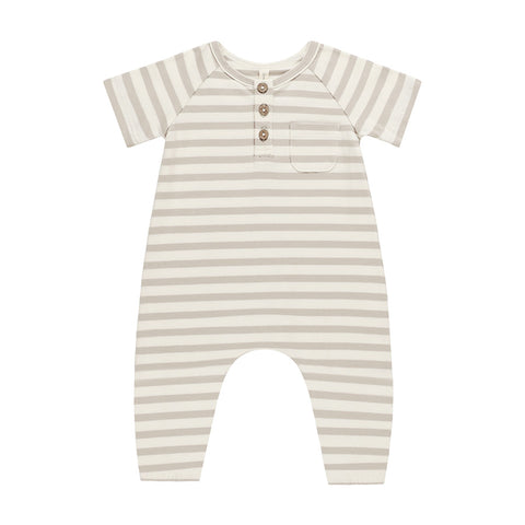 short sleeve jumpsuit | grey stripe