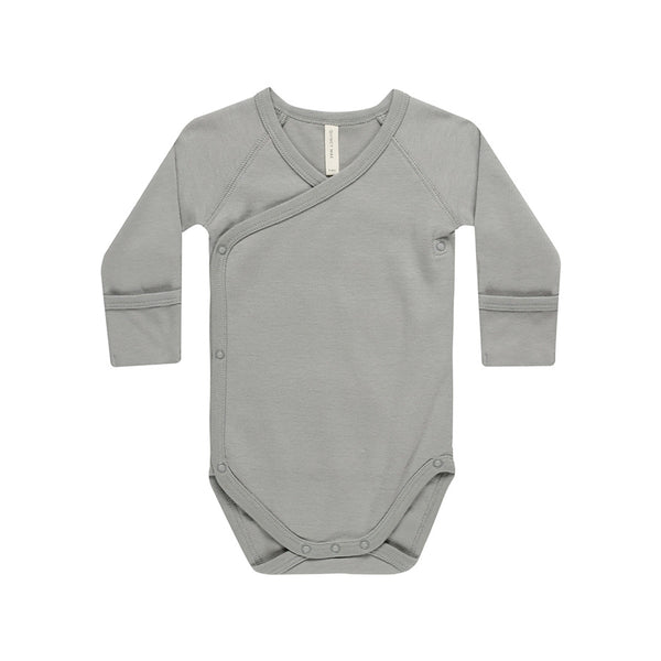 side snap bodysuit | dusty blue