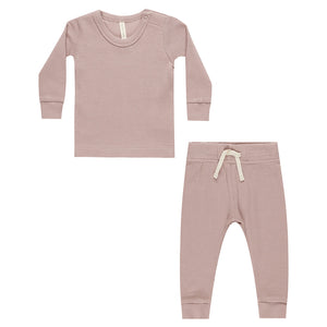 waffle top + pant set | mauve