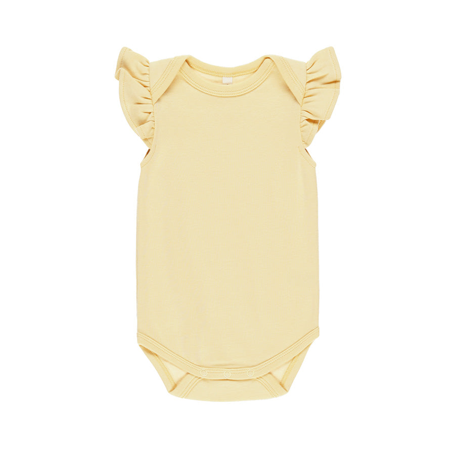 flutter sleeve bodysuit | yellow