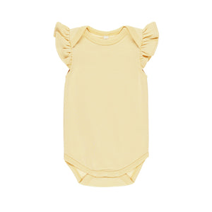 flutter sleeve bodysuit | yellow