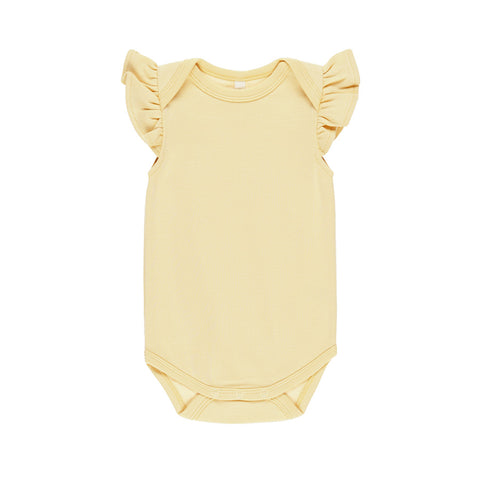 flutter sleeve bodysuit | yellow